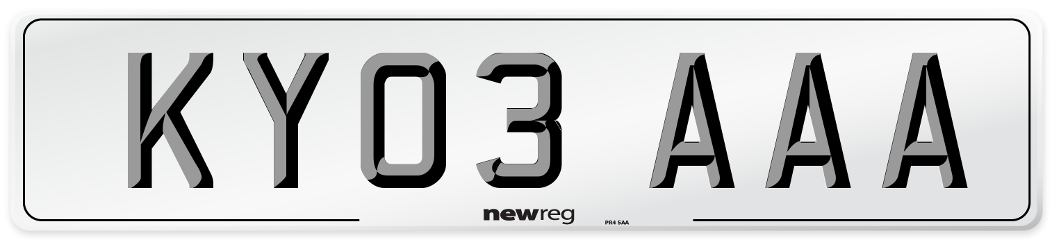 KY03 AAA Number Plate from New Reg
